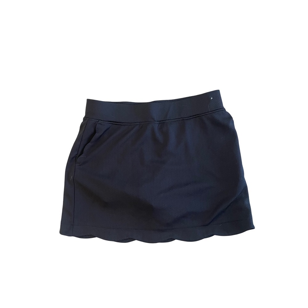 Pebble Beach Dry-Luxe Performance Golf Skort Black Scalloped Hem Womens Medium
